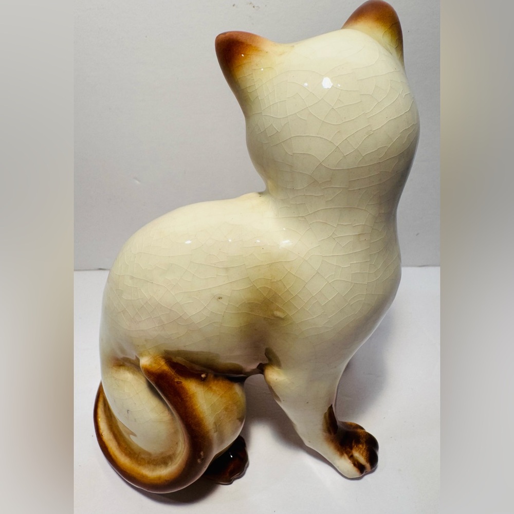 MCM Vintage Ceramic Standing Siamese Cat Figurine - Picture 5 of 16